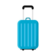 Blue Animated Travel Suitcase Bag Icon Clipart Vector Illustration