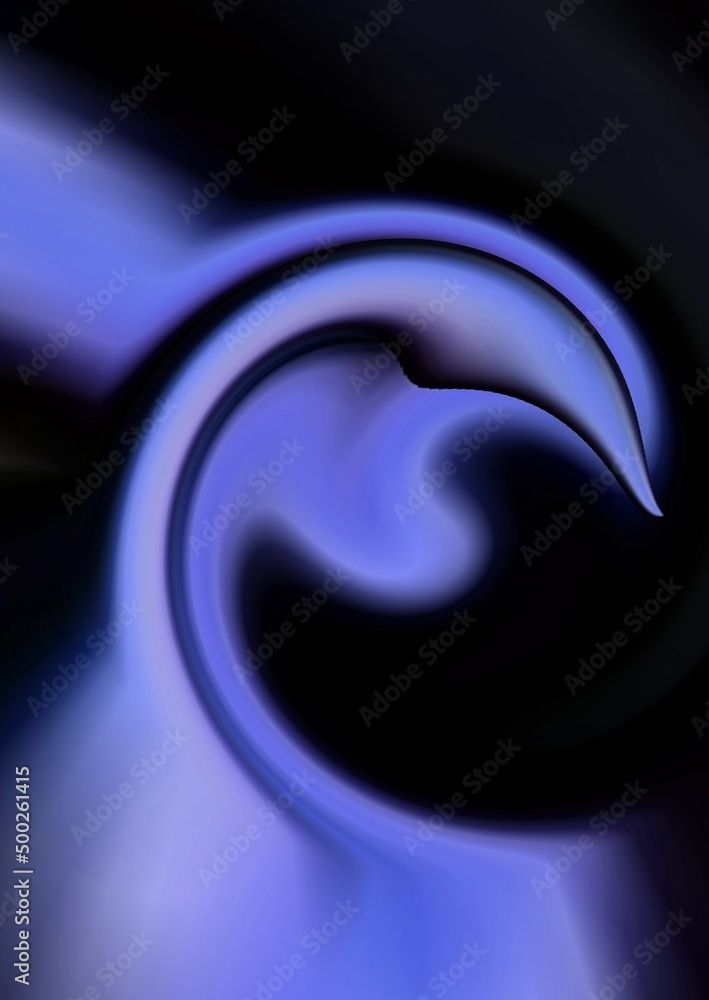 Poster pattern and twisting spiral design from sharp peak point of a torus shaped 3d illustration object in
