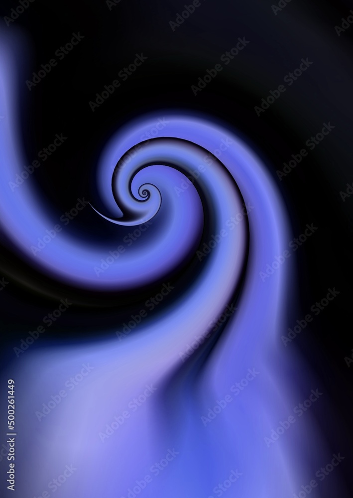 Poster pattern and twisting spiral design from sharp peak point of a torus shaped 3d illustration object in