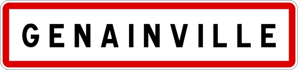 Panneau entrée ville agglomération Genainville / Town entrance sign Genainville