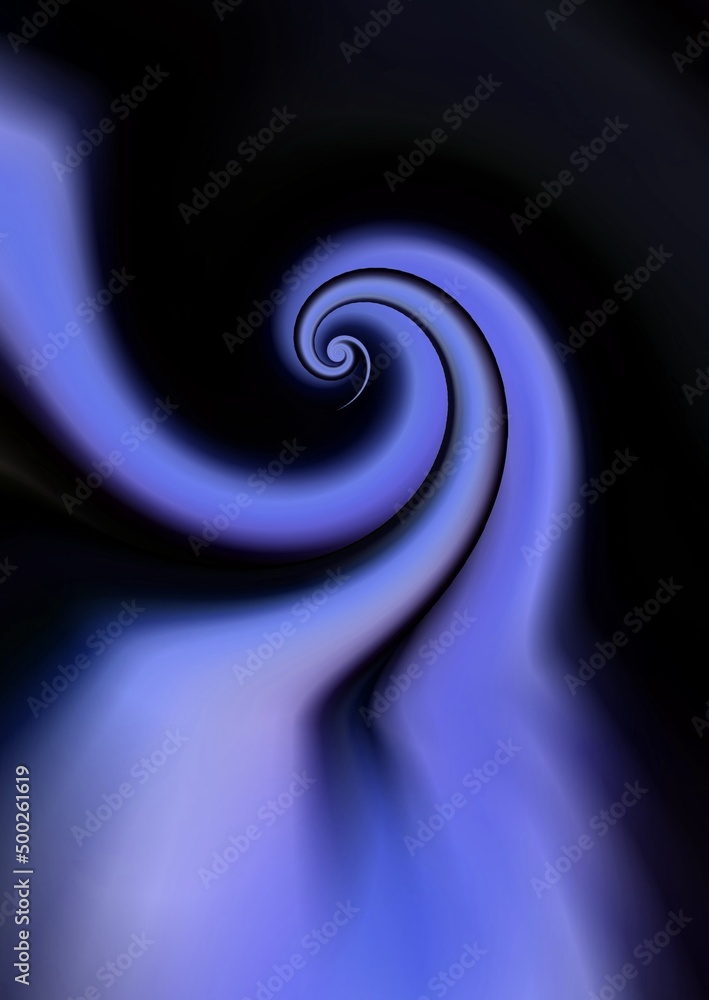 Poster pattern and twisting spiral design from sharp peak point of a torus shaped 3d illustration object in
