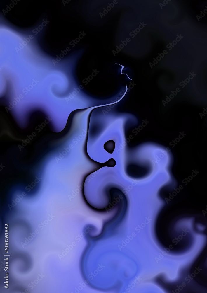 Aufkleber pattern and turbulence design from sharp peak point of a torus shaped 3d illustration object in shad