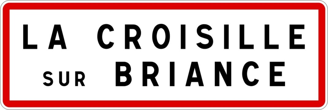 Panneau entr&eacute;e ville agglom&eacute;ration La Croisille-sur-Briance / Town entrance sign La Croisille-sur-Briance