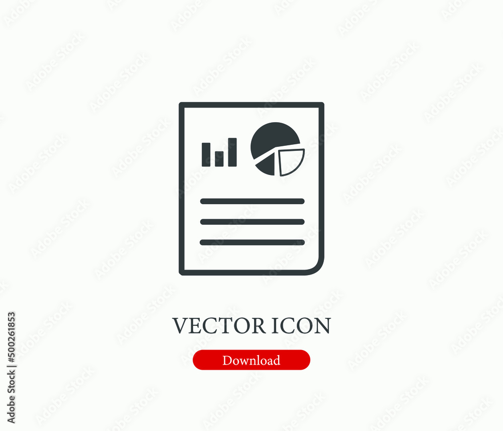 Poster report vector icon. editable stroke. symbol in line art style for design, presentation, website or a
