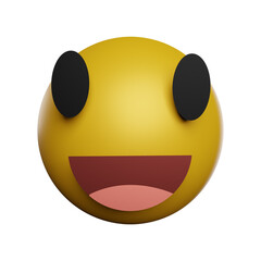 Adorable emoticon 3D icon rendering illustration