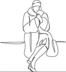 girl sitting on a retro bench