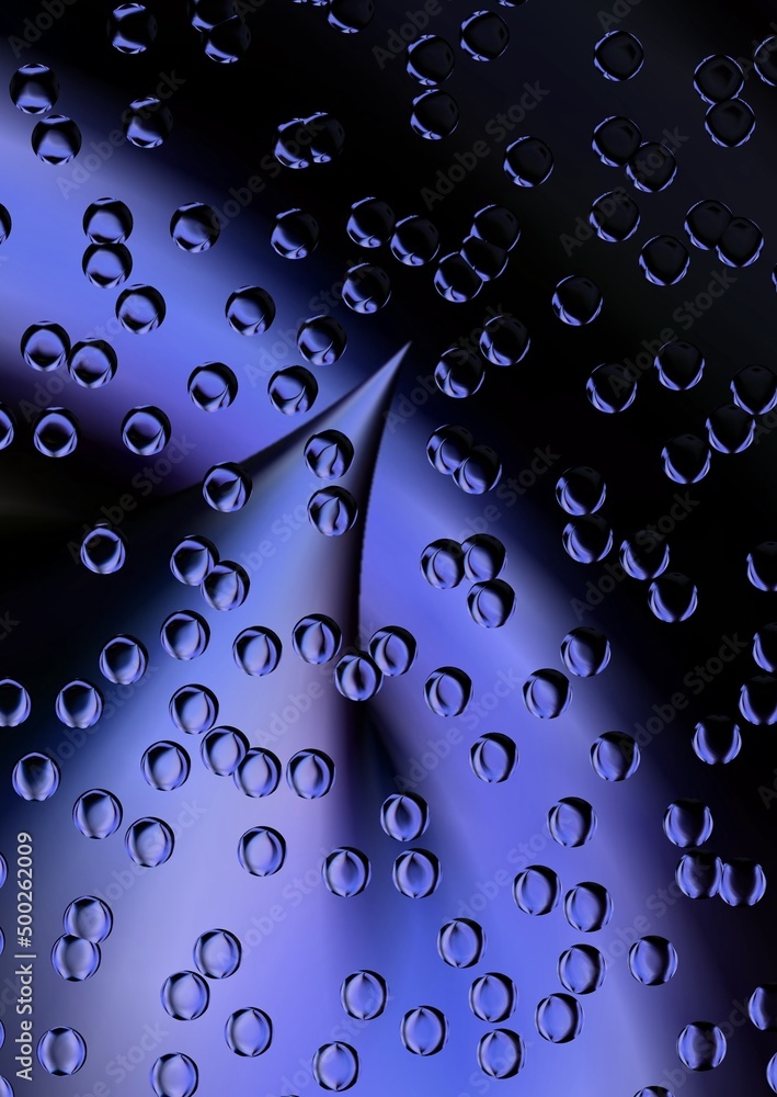 Aufkleber pattern and design from sharp peak point of a torus shaped 3d illustration object in shades of blue 