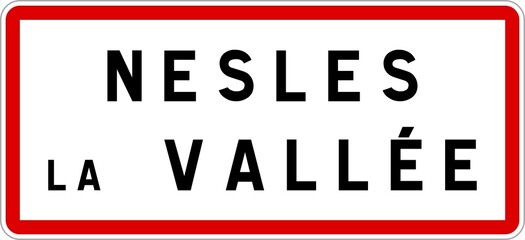 Panneau entrée ville agglomération Nesles-la-Vallée / Town entrance sign Nesles-la-Vallée