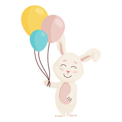 Bunny Character. Cute Funny, Happy Easter Rabbit.