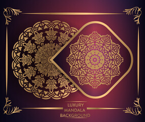 Luxury ornamental mandala design background in gold color. 