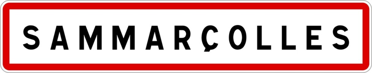 Panneau entrée ville agglomération Sammarçolles / Town entrance sign Sammarçolles