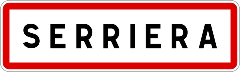 Panneau entrée ville agglomération Serriera / Town entrance sign Serriera