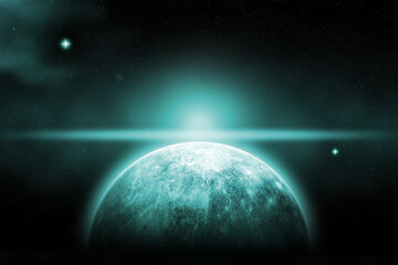 moon in outer space, background © Юрій Ісаєв