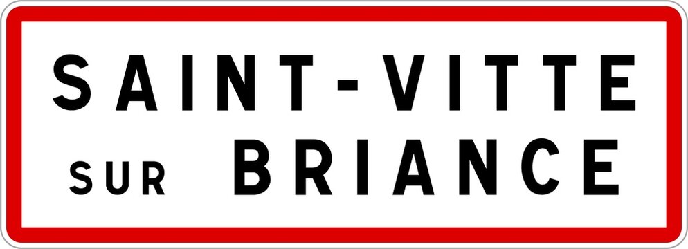 Panneau entr&eacute;e ville agglom&eacute;ration Saint-Vitte-sur-Briance / Town entrance sign Saint-Vitte-sur-Briance
