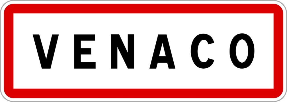 Panneau entr&eacute;e ville agglom&eacute;ration Venaco / Town entrance sign Venaco