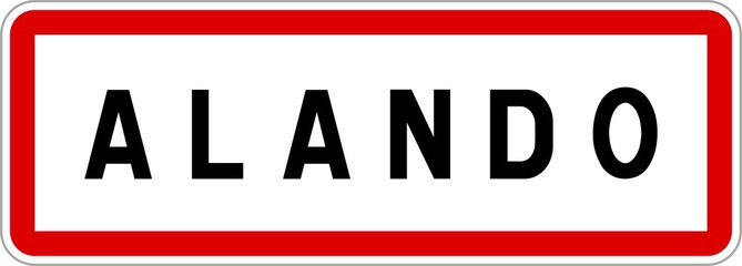 Panneau entrée ville agglomération Alando / Town entrance sign Alando