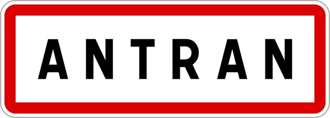 Panneau entrée ville agglomération Antran / Town entrance sign Antran