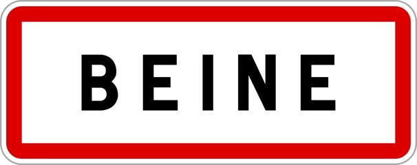 Panneau entrée ville agglomération Beine / Town entrance sign Beine