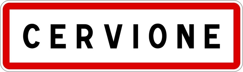 Panneau entrée ville agglomération Cervione / Town entrance sign Cervione