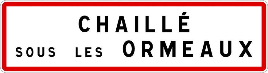 Panneau entrée ville agglomération Chaillé-sous-les-Ormeaux / Town entrance sign Chaillé-sous-les-Ormeaux