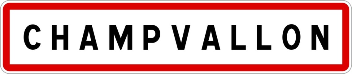 Panneau entrée ville agglomération Champvallon / Town entrance sign Champvallon
