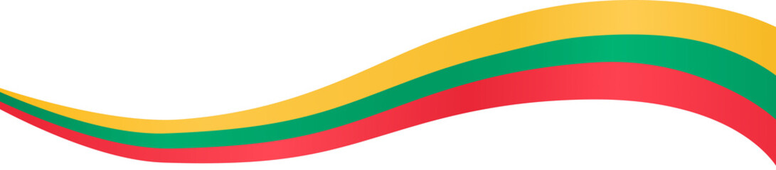 Lithuania flag wave  isolated  on png or transparent background,Symbol of Lithuania, vector illustration