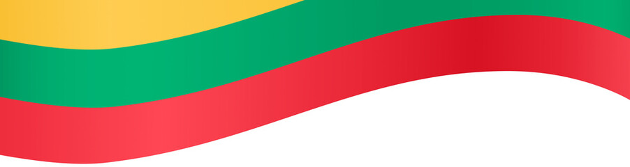 Lithuania flag wave  isolated  on png or transparent background,Symbol of Lithuania, vector illustration