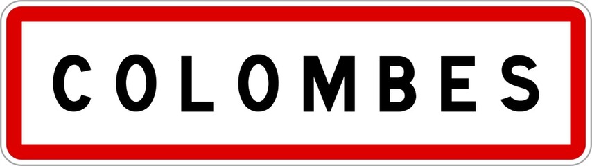 Panneau entrée ville agglomération Colombes / Town entrance sign Colombes