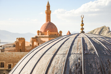 dome, ishakpasha palace is blurred, minaret