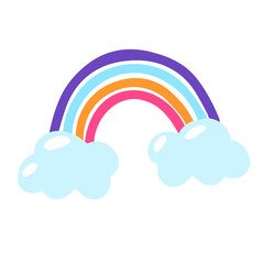 Vector illustration of cute cartoon rainbow