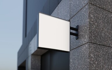 Square blank sign mockup