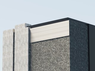 Office building mockup template with clear sky