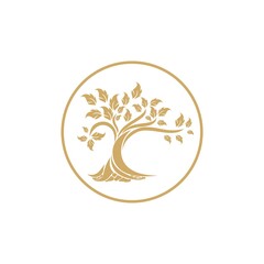 Tree vector icon. Nature tree vector illustration logo design.