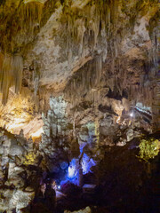 Interior view of the great caves of Nerja, Andalusia, Spain
