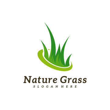 Nature Grass logo design vector, Creative Grass logo design Template Illustration