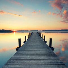 sunset on the pier