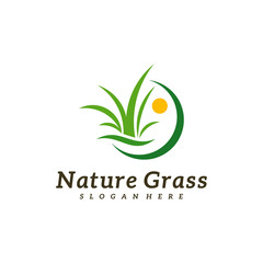 Nature Grass logo design vector, Creative Grass logo design Template Illustration