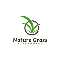 Nature Grass logo design vector, Creative Grass logo design Template Illustration