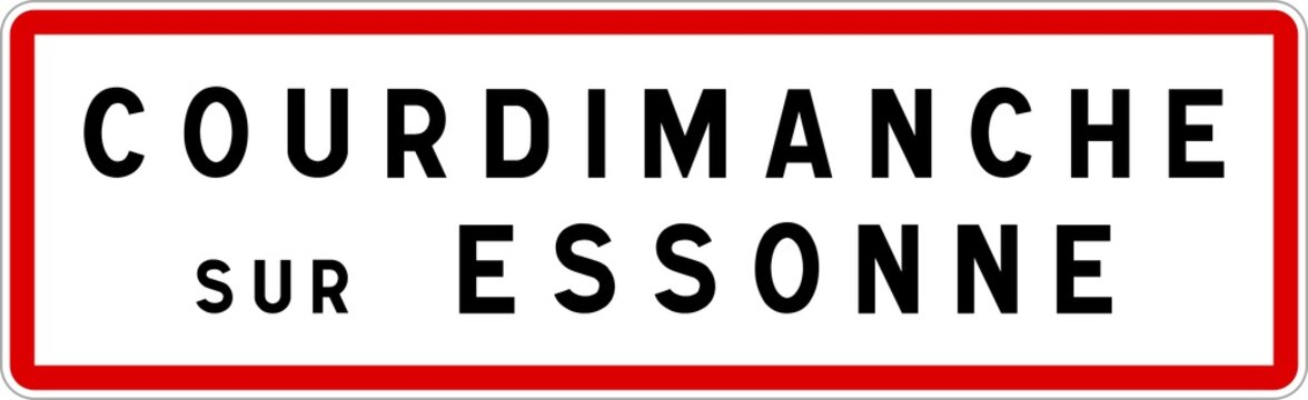 Panneau entr&eacute;e ville agglom&eacute;ration Courdimanche-sur-Essonne / Town entrance sign Courdimanche-sur-Essonne