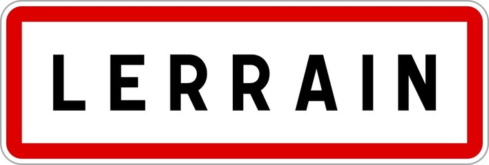 Panneau entrée ville agglomération Lerrain / Town entrance sign Lerrain