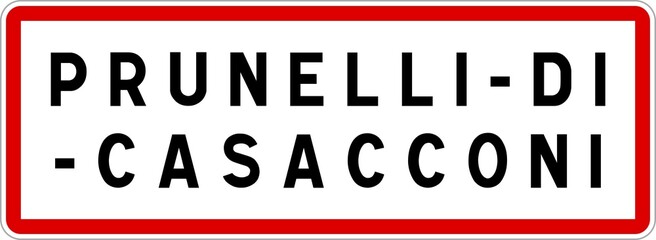 Panneau entrée ville agglomération Prunelli-di-Casacconi / Town entrance sign Prunelli-di-Casacconi