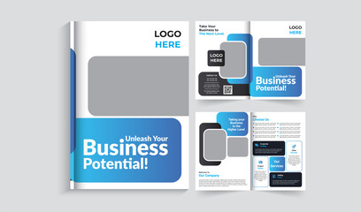 Modern and creative corporate business bifold brochure template 