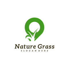 Grass Point logo design vector, Creative Grass logo design Template Illustration