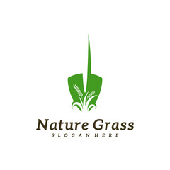 Gardening logo design vector, Creative Grass logo design Template Illustration