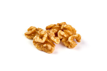 Walnut kernel, Nuts, isolated on white background.