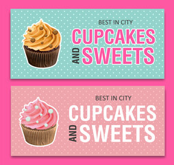 Labels with sweets. Cupcake labels.