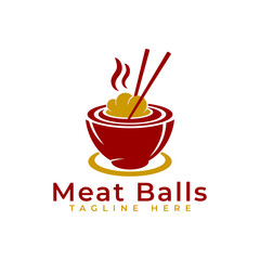 Abstract Meat Balls Logo. Usable for Business Restaurant Food. Flat Vector Logo Design Template Element
