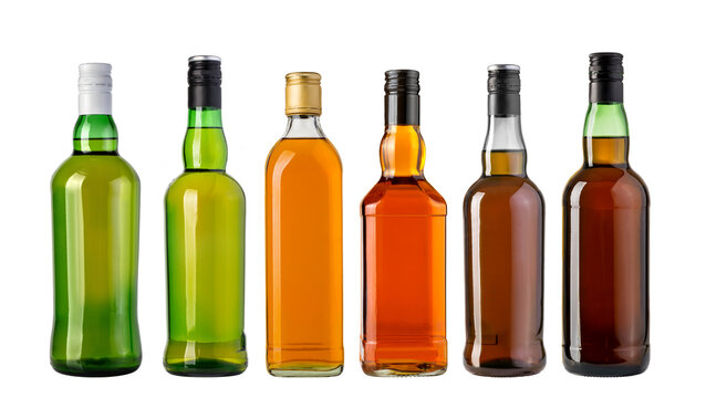 Glass whiskey bottles