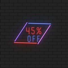 45% OFF red and blue purple neon with black brick background 