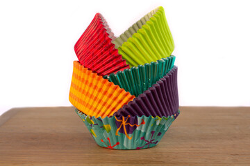 Atomic Mod Cupcake Wrapper Set in Aqua Blue, Orange and Green